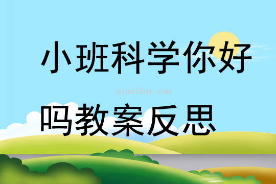 小班科学你好吗教案反思