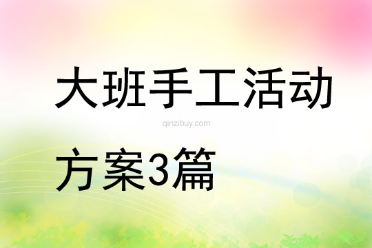 大班手工活动方案3篇