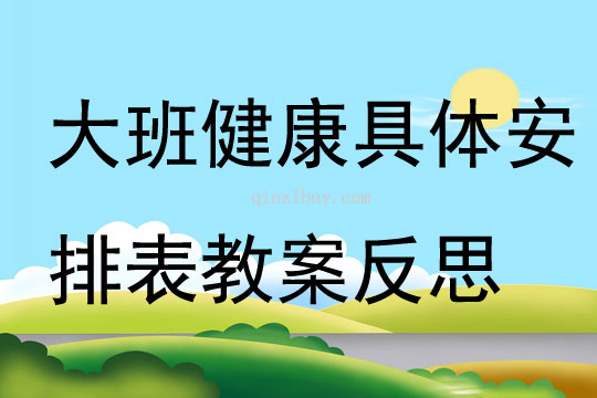 大班健康具体安排表教案反思