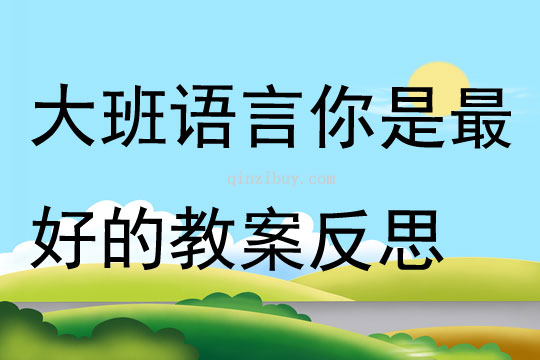 大班语言你是最好的教案反思