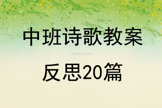 中班诗歌教案反思20篇