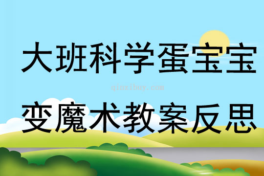 大班科学蛋宝宝变魔术教案反思