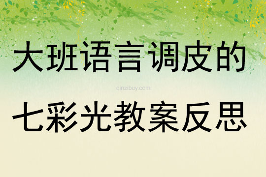 幼儿园大班语言优质课调皮的七彩光教案反思
