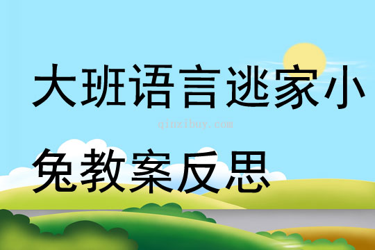 大班语言公开课逃家小兔教案反思