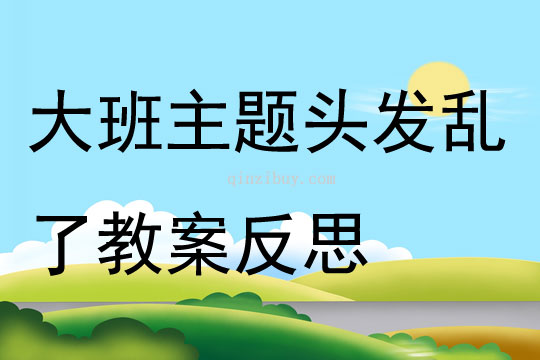 大班主题头发乱了教案反思