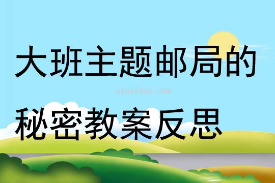 大班主题邮局的秘密教案反思