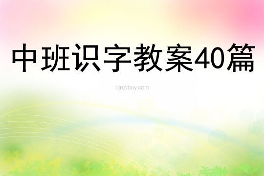中班识字教案40篇