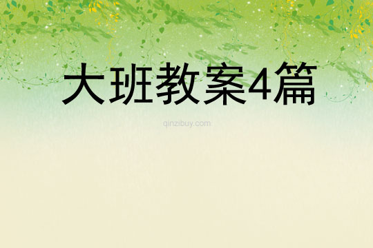 大班教案4篇