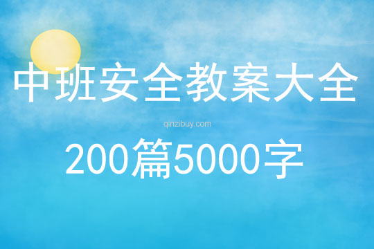 中班安全教案大全200篇5000字