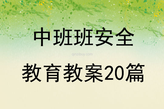 中班班安全教育教案20篇