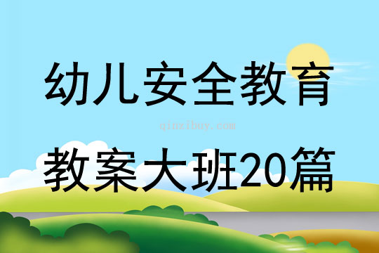 幼儿安全教育教案大班20篇