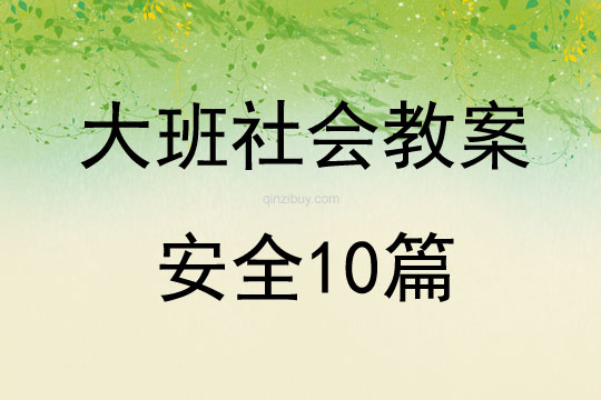 大班社会教案安全10篇
