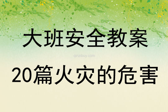 大班安全教案20篇火灾的危害