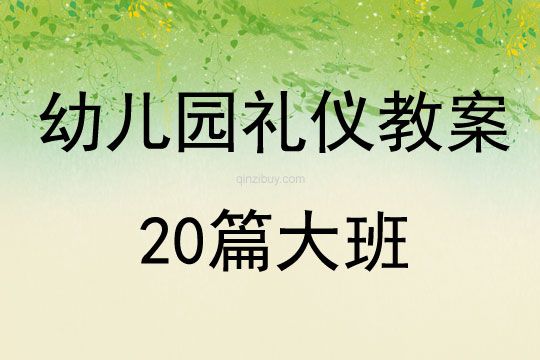 幼儿园礼仪教案20篇大班