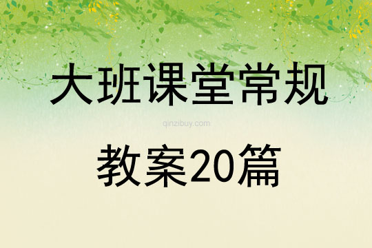 大班课堂常规教案20篇