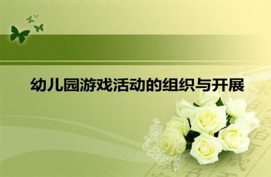 幼儿园游戏活动的组织与开展PPT课件