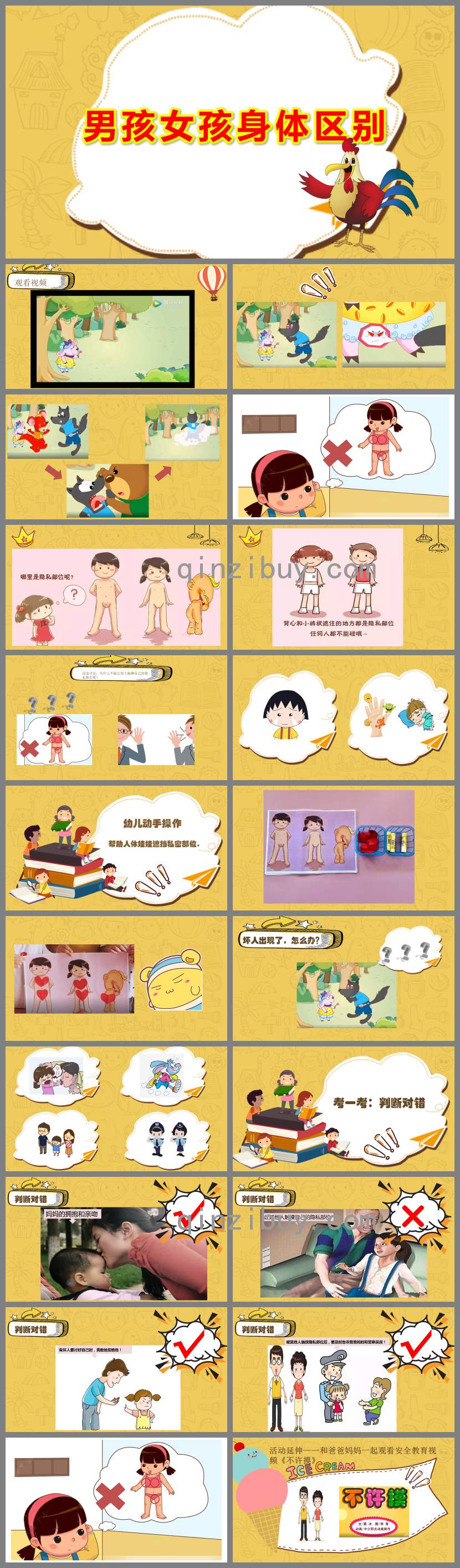 幼儿园男孩女孩身体区别PPT课件教案