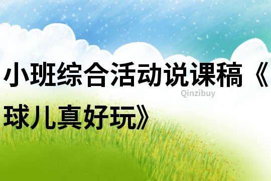 小班综合活动说课稿《球儿真好玩》