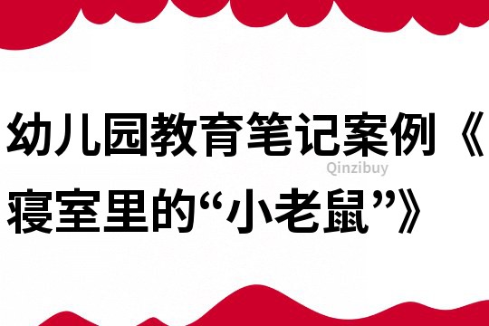 幼儿园教育笔记案例《寝室里的“小老鼠”》
