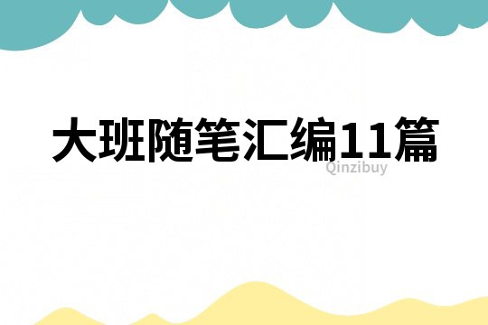 大班随笔汇编11篇