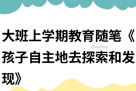 大班上学期教育随笔《孩子自主地去探索和发现》
