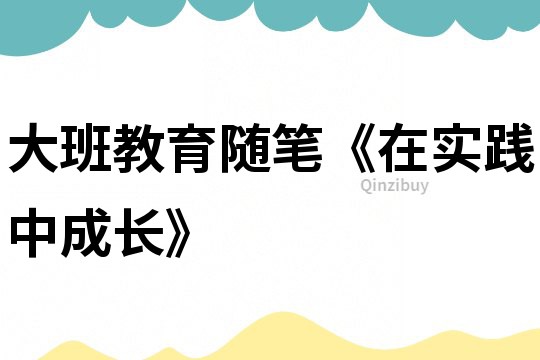 大班教育随笔《在实践中成长》