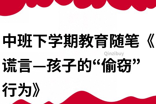 中班下学期教育随笔《谎言—孩子的“偷窃”行为》