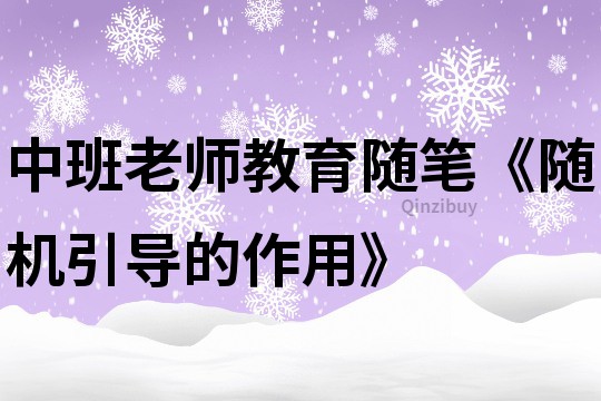 中班老师教育随笔《随机引导的作用》