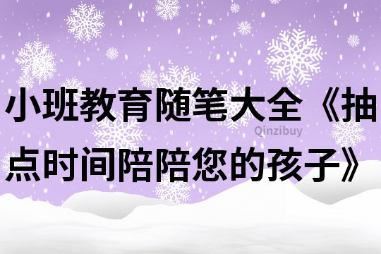 小班教育随笔大全《抽点时间陪陪您的孩子》