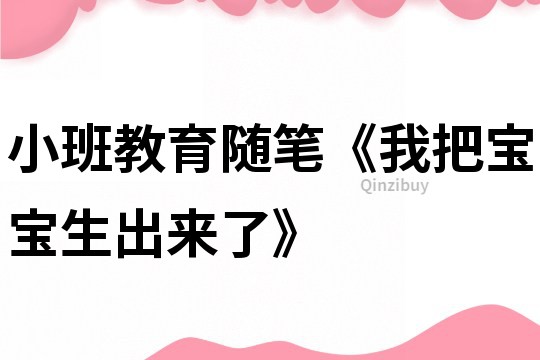 小班教育随笔《我把宝宝生出来了》