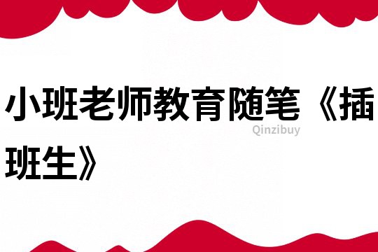 小班老师教育随笔《插班生》