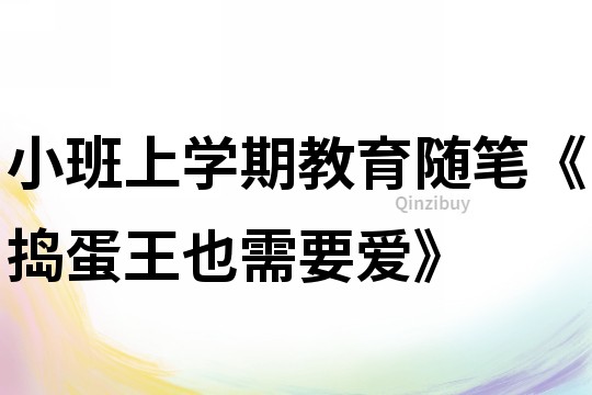 小班上学期教育随笔《捣蛋王也需要爱》