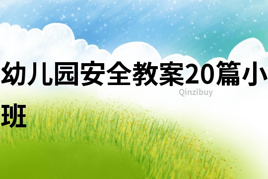 幼儿园安全教案20篇小班