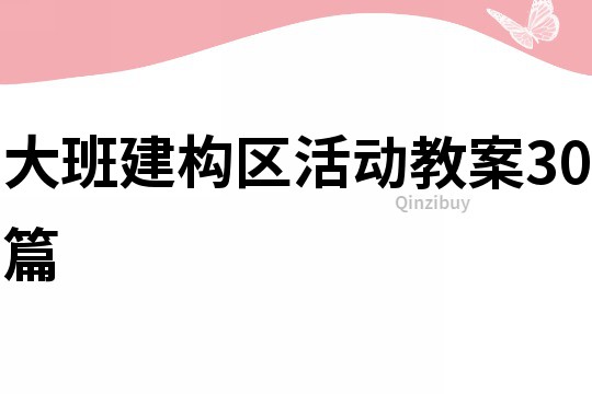 大班建构区活动教案30篇