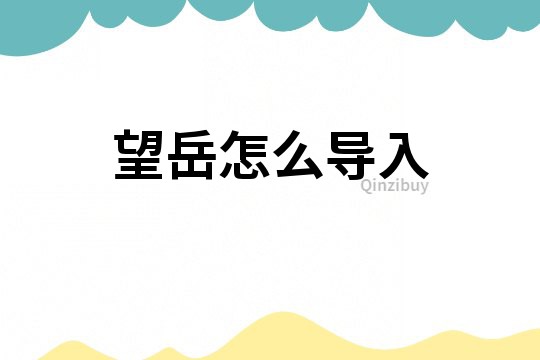 望岳怎么导入