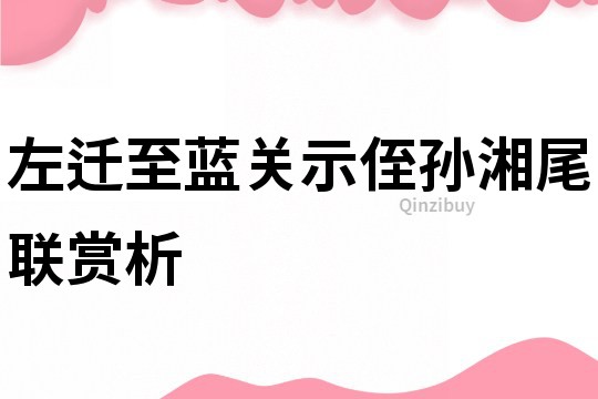 左迁至蓝关示侄孙湘尾联赏析