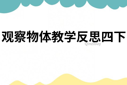 观察物体教学反思四下
