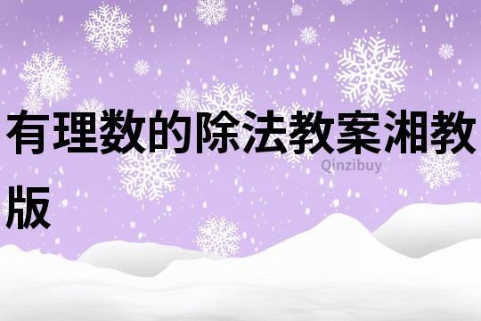有理数的除法教案湘教版