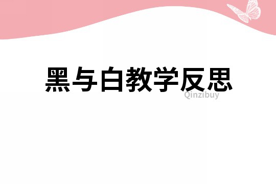 黑与白教学反思