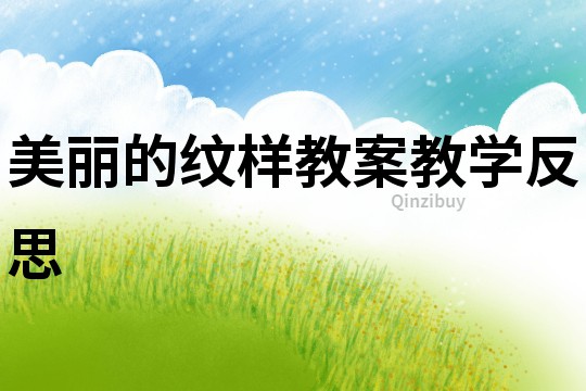 美丽的纹样教案教学反思