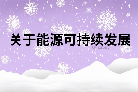 关于能源可持续发展