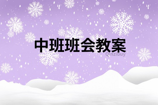中班班会教案