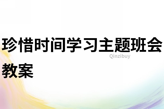 珍惜时间学习主题班会教案