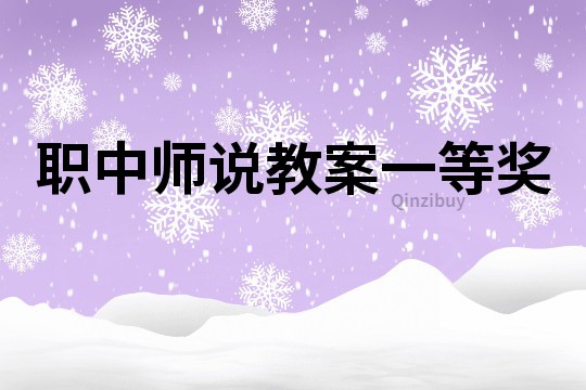 职中师说教案一等奖