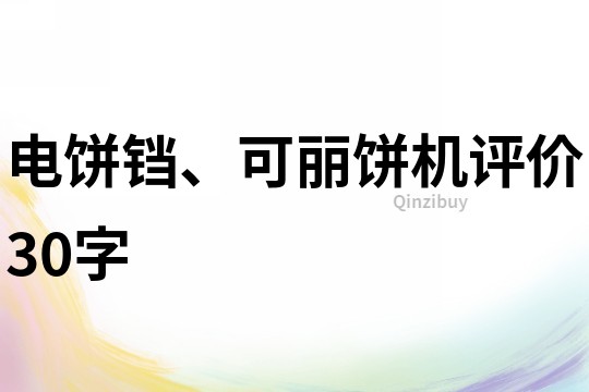 电饼铛、可丽饼机评价30字