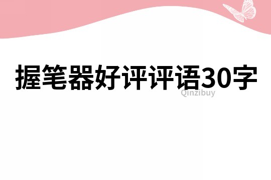 握笔器好评评语30字