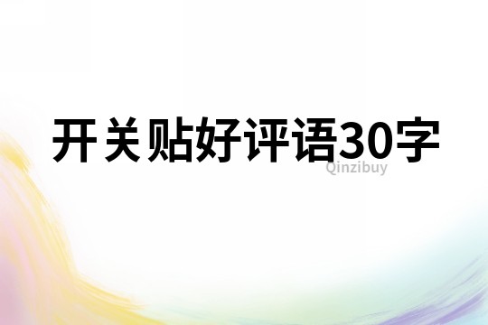 开关贴好评语30字