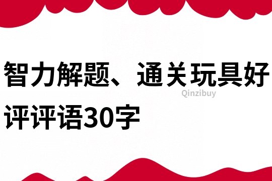 智力解题、通关玩具好评评语30字