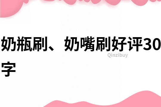 奶瓶刷、奶嘴刷好评30字