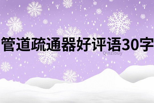管道疏通器好评语30字